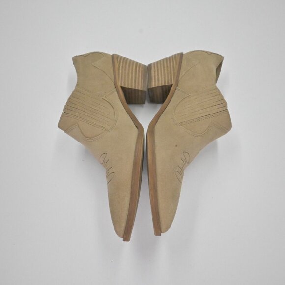 SAM EDELMAN Booties Womens Size 6.5 Roy Cowboy Boots Western Tan Ankle Rodeo - Picture 7 of 10